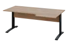 ERK 18 - 186 stůl kancelářský, rohový, pravý, kovová podnož černá, deska 18 mm, široký 1800 mm, dub